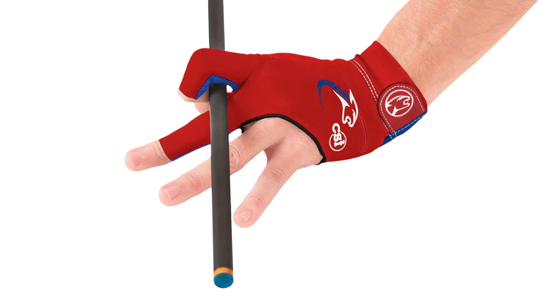 Predator Second Skin Billiard Glove USPBS Red with Blue- Left Hand - Image 2